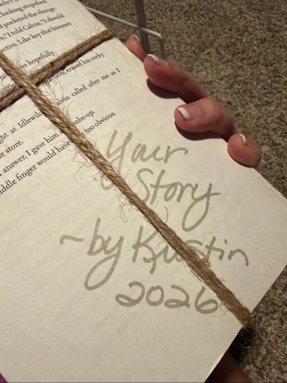 Stack of 3 hand-stamped “rescued” books (8”x5”x4”) - Picture 5 of 9